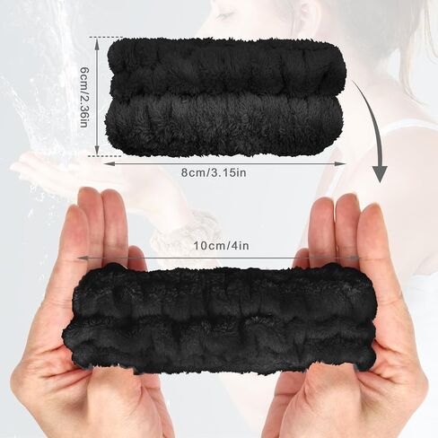 Spa Washband Wash Wristbands Coral Velvet Wrist Band for Washing Face Make Up Absorbent Wristband Face Wash Wrist Cuffs for Girls Women 4 Colors in Saudi Arabia