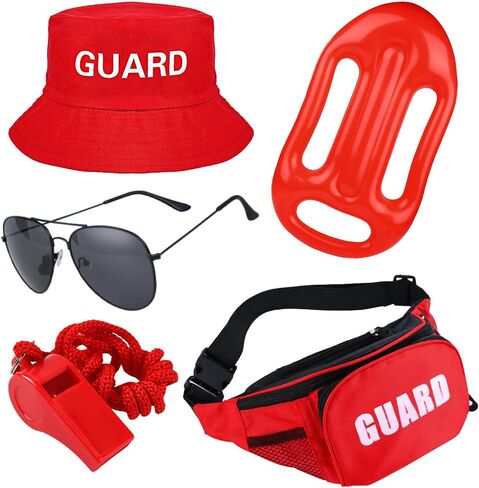 Guard Accessories Set Including Red Cap Black Sunglasses Fanny Pack for Adult (Beach) in Saudi Arabia