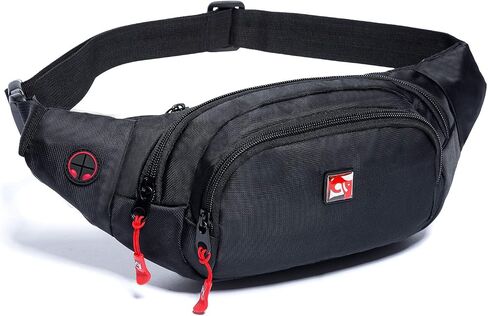 Fanny Pack,Waterproof Fanny Pack for Men,Adjustable Strap Waist Pack for Outdoors Workout Traveling Casual Running Hiking Cycling Fishing Black in Saudi Arabia
