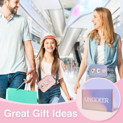 Personalized Belt Bag with Keychain, Fanny Pack for Girls Women, Initial Birthday Gifts for Teen Girls Mom, Crossbody Bag, Small Waist Packs, Travel Essential, Christmas Preppy Gifts (Blue A) in Saudi Arabia