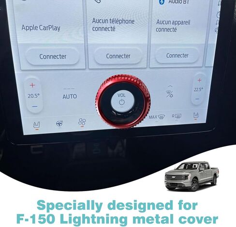 BestEvMod for F-150 Lightning Interior Volume Control Knob Metal Cover Accessories Volume Switch Knob Cover Zinc Alloy SNAP in Design Compatible with Ford F150 F-150 Lightning 2022 2023 2024 (Black) in Saudi Arabia