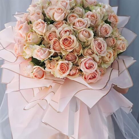 Joojus Gold Edge Double Sided Waterproof Flower Wrapping Paper Floral Bouquet Wrap Paper Florist Supplies for DIY Crafts Packaging, 10 Sheets 22.8x22.8 inch in Saudi Arabia