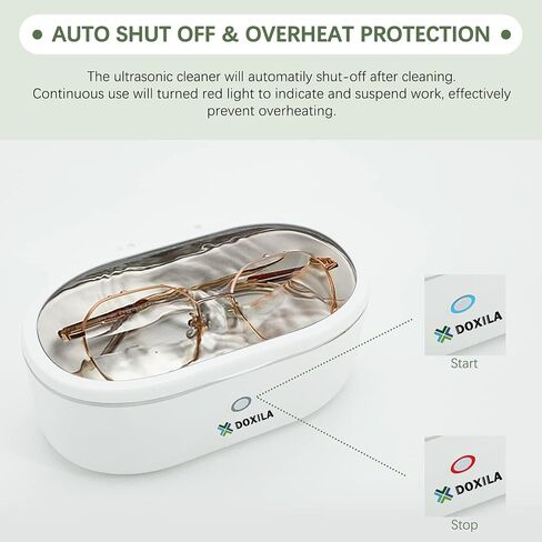 Ultrasonic Cleaner - Upgrade Ultrasonic Jewelry Cleaner with 330ml Stainless Steel Tank, 45kHZ Portable Ultrasound Cleaning Machine for Eye Glasses, Watches, Jewelry, Dentures, White in Saudi Arabia