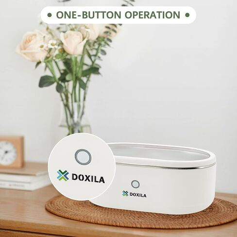 Ultrasonic Cleaner - Upgrade Ultrasonic Jewelry Cleaner with 330ml Stainless Steel Tank, 45kHZ Portable Ultrasound Cleaning Machine for Eye Glasses, Watches, Jewelry, Dentures, White in Saudi Arabia
