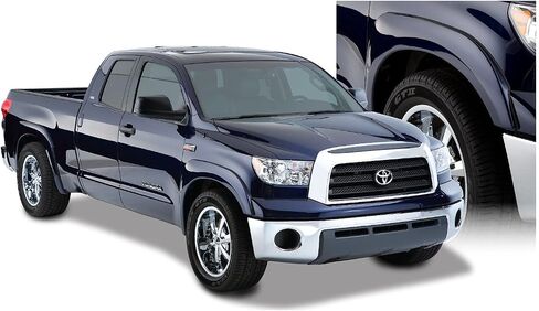 Bushwacker OE Style Factory مشاعل الحاجز الأمامي والخلفي | طقم مكون من 4 قطع، أسود، لمسة نهائية ناعمة | 30909-02 | يناسب 2007-2013 Toyota Tundra Fleetside مع أغطية الطين من المصنع in Kuwait