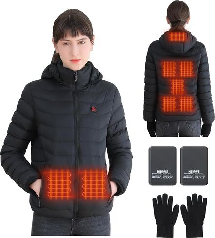 Womens Heated Jacket with 2PCS 10000mAh Power Bank,3 Heating Level in Saudi Arabia