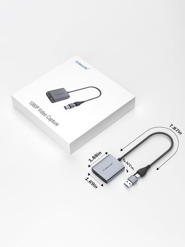 Lemorele Video Capture Card USB C to Dual HDMI 1080P 60Hz, HDMI Capture Card with USB A Adapter Adjustable, Live Game Streaming Video Recorder for Windows, Mac Gaming Conference ETC. in Saudi Arabia