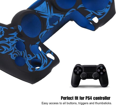 Gamepad Controller Cover, Non Slip Silicone Cover for PS4 Controller, Covers for Sony PS4, Provides a More Comfortable Experience Protector Accessories for Ps4 Controller(Black & in Saudi Arabia
