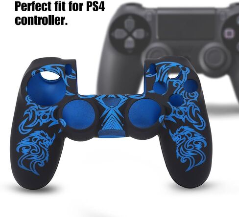 Gamepad Controller Cover, Non Slip Silicone Cover for PS4 Controller, Covers for Sony PS4, Provides a More Comfortable Experience Protector Accessories for Ps4 Controller(Black & in Saudi Arabia