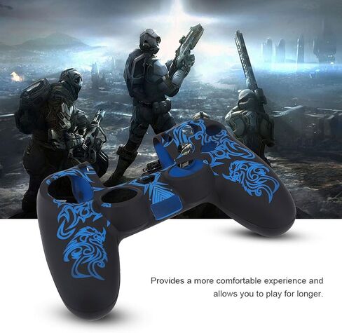 Gamepad Controller Cover, Non Slip Silicone Cover for PS4 Controller, Covers for Sony PS4, Provides a More Comfortable Experience Protector Accessories for Ps4 Controller(Black & in Saudi Arabia