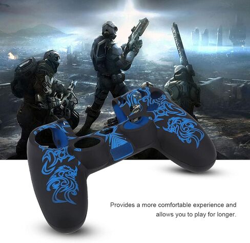 Gamepad Controller Cover, Non Slip Silicone Cover for PS4 Controller, Covers for Sony PS4, Provides a More Comfortable Experience Protector Accessories for Ps4 Controller(Black & in Saudi Arabia