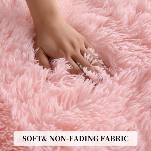 Zacoo Fluffy Runner Rugs for Bedroom Living Room Soft Shag Rug 2x6 Feet Plush Shaggy Bedside Rug for Kids Girls Boys Room Non Slip Non Shedding Home Decor Mat for Nursery Dorm, Tie Dye Dark Grey in Kuwait