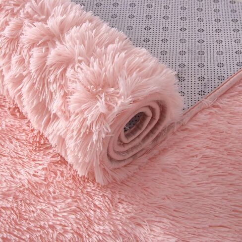 Zacoo Fluffy Runner Rugs for Bedroom Living Room Soft Shag Rug 2x6 Feet Plush Shaggy Bedside Rug for Kids Girls Boys Room Non Slip Non Shedding Home Decor Mat for Nursery Dorm, Tie Dye Dark Grey in Kuwait