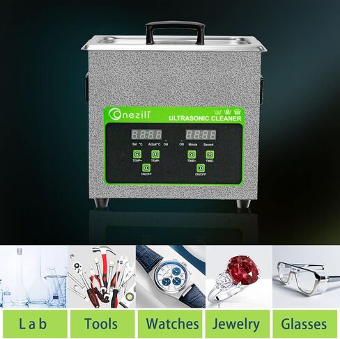 منظف ​​المجوهرات بالموجات فوق الصوتية من وانزيلي، محول طاقة احترافي 2 لتر منظف المجوهرات الصوتية لتنظيف المجوهرات وأدوات النظارات والساعات وأطقم الأسنان وأجزاء البنادق in Kuwait