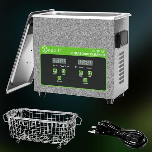 منظف ​​المجوهرات بالموجات فوق الصوتية من وانزيلي، محول طاقة احترافي 2 لتر منظف المجوهرات الصوتية لتنظيف المجوهرات وأدوات النظارات والساعات وأطقم الأسنان وأجزاء البنادق in Kuwait