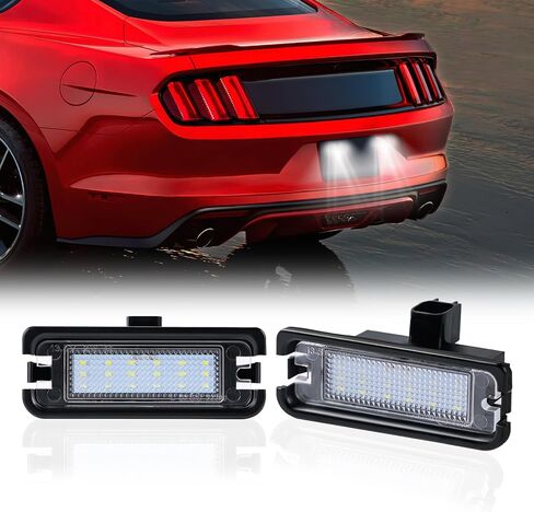 أضواء لوحة ترخيص LED متوافقة مع مصابيح Ford Mustang 2015-2023 الخلفية 6000K أبيض، قطعتان in Saudi Arabia