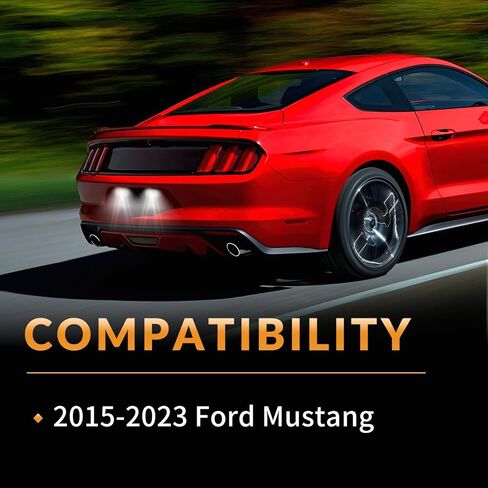 أضواء لوحة ترخيص LED متوافقة مع مصابيح Ford Mustang 2015-2023 الخلفية 6000K أبيض، قطعتان in Saudi Arabia