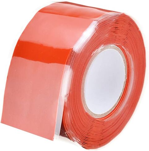 Aventik Edison Design Silicone Tape Self-Fusing Stretchable Waterproof Repair Tape Electrical Wires Wrap Emergency Pipe and Plumbing Repair (Red 1 Inchx9.8Feet 1Roll) in Saudi Arabia