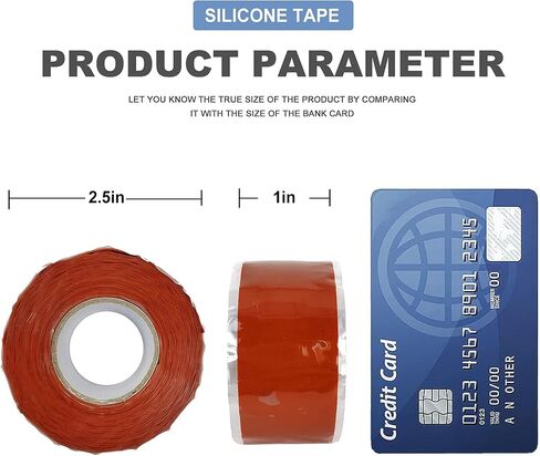 Aventik Edison Design Silicone Tape Self-Fusing Stretchable Waterproof Repair Tape Electrical Wires Wrap Emergency Pipe and Plumbing Repair (Red 1 Inchx9.8Feet 1Roll) in Saudi Arabia
