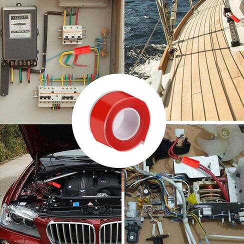 Aventik Edison Design Silicone Tape Self-Fusing Stretchable Waterproof Repair Tape Electrical Wires Wrap Emergency Pipe and Plumbing Repair (Red 1 Inchx9.8Feet 1Roll) in Saudi Arabia