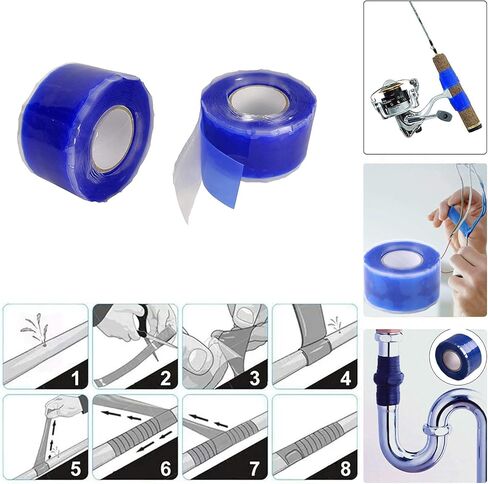 Aventik Edison Design Silicone Tape Self-Fusing Stretchable Waterproof Repair Tape Electrical Wires Wrap Emergency Pipe and Plumbing Repair (Red 1 Inchx9.8Feet 1Roll) in Saudi Arabia