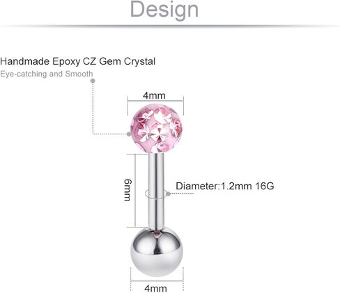 Earrings Studs for Women Sensitive Ears Stainless Steel Epoxy Rhinestone 16G(1.2mm) Post in Saudi Arabia