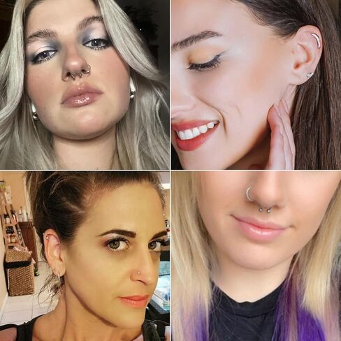 25 قطعة 316L الفولاذ المقاوم للصدأ الغضروف هوب أقراط للنساء الفتيات الغضروف أقراط الزنمة الحلزون أقراط هوب روك Daith محارة أقراط مسمار الحاجز ثقب المجوهرات in Kuwait