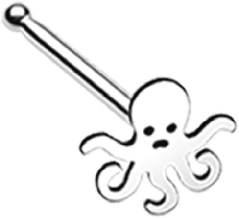 Pierced Owl - Nautical Octopus Nose Bone Stud in Stainless Steel in Saudi Arabia