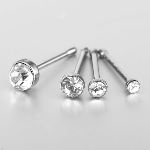 Yolev 60pcs Nose Studs for Women Stainless Steel Nose Rings Studs Silver Nose Piercings Stud Small Nose Studs Nose Piercing Jewelry 1.5/2.0/2.5mm in Saudi Arabia