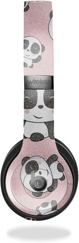 غلاف لامع لامع متوافق مع Beats Solo 4 - Panda Hello - غطاء لاصق واقٍ من الفينيل الفاخر 3M - سهل الاستخدام | صُنع في الولايات المتحدة الأمريكية بواسطة MightySkins in Kuwait