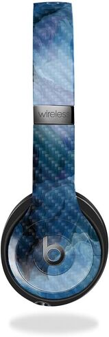 غلاف من ألياف الكربون متوافق مع Beats Solo 4 - جدار أسود - غطاء لاصق واقٍ من الفينيل 3M ممتاز - سهل الاستخدام | صُنع في الولايات المتحدة الأمريكية بواسطة MightySkins in Kuwait