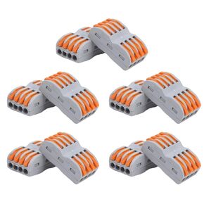 10PCS Compact Wire Connectors Lever Nut Terminal Block SPL‑4 Quick Connect Splice Type Electrical Connectors Blocks for Lighting Electrical Control