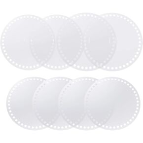 EXCEART 8pcs Transparent Acrylic Sheet Crochet Basket Acrylic Base Acrylic Circle Blank Basket Bottoms for Crochet Acrylic Basket Bottom Wooden Crochet Hooks Braided Bag Manual Crochet Bag