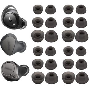 [12 Pairs] Compatible with Anker Soundcore Life & Liberty Series Ear Tips, L/M/S Inner Hole 4mm Replacement Silicone Earbuds Gel Compatible with Jabra Elite 3 / 7 / 65T / 75T, 512 Gray