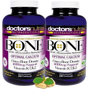 (Pack of 2) Calcium 1000 Milligrams with 4000 Milligrams MCHC for Complete Calcium Maximum Bone Strength Support by Doctors Nutra Nutraceuticals Plus K1. K2, Magnesium, Vitamin D, Zinc, and More
