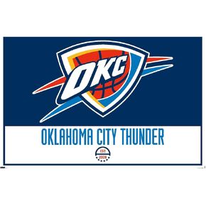 Trends International NBA Oklahoma City Thunder - Logo 21 Wall Poster, 14.725" x 22.375", Barnwood Framed Version