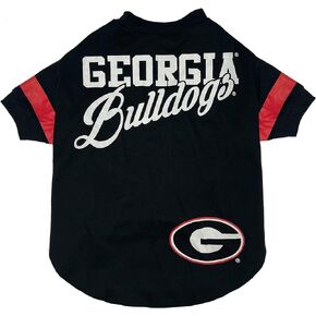 Pets First NCAA Georgia Bulldogs T-Shirt for Dogs & Cats, Medium. Football/Basketball Dog Shirt for College NCAA Team Fans. Stripe Design, Durable & Cute Sports PET TEE Shirt Outfit (GA-4146-MD)