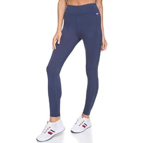 بنطال ضيق كاجوال للسيدات من Tommy Hilfiger عالي الارتفاع بشريط بشعار Debossed