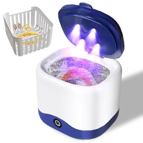 Retainer Cleaner Machine, Ultrasonic UV Cleaner for Denture, Mouth Guard, Aligner, Toothbrush Head, Ultrasonic Jewelry Cleaner 45kHz Ultrasonic Retainer Cleaner