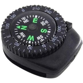 2Pc Black Mini Watch Strap Button Removable Compass Survival Mini Pocket Compass Accessories Hiking Camping Outdoor Compasses Sports and Outdoors