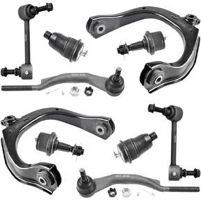 ASTARPRO 10pcs Front Suspension Kit Upper Control Arms + Upper and Lower Ball Joints + Sway Bar End Links + Outer Tie Rod Ends for Buick Rainier Chevy Trailblazer EXT GMC Envoy XL XUV Ascender Bravada