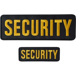 Agent Embroidered Patches Hook and Loop, Durable Fabric Agent Patch for Officer Guard Uniforms Vest, Jacket, Carrier, Hat, One Small and One Large Black