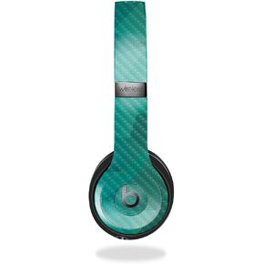 Carbon Fiber Skin Compatible with Beats Solo 4 - Blue Green Polygon - Premium 3M Vinyl Protective Wrap Decal Cover - Easy to Apply | Crafted in The USA by MightySkins