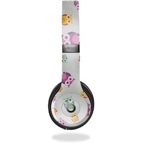 Glossy Glitter Headphone Skin Compatible with Beats Solo 4 - Owls - Premium 3M Vinyl Protective Wrap Decal Cover - Easy to Apply | Crafted in The USA by MightySkins