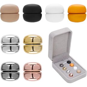 8pcs Hijab Magnetic Pins, Multi-Purpose Pinless Scarf Magnets No-Snag Brooch Pin, Hijab Clips, Strong Magnetic Scarf Clasp for Muslin Women Scarves Shirt Dress Clothing (Gray Gift Box)