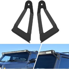 Nilight 2PCS 50" Curved LED Light Bar Bracket at Upper Windshield Roof Cab for 1984-2001 Jeep Cherokee XJ & 1986-1992 Comanche MJ, 2 Years Warranty
