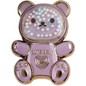 Purple Cute Phone Stand Holder,Cell Phone Bear Shaped Hidden Kickstand for Desk,Adjustable Tablet Phone Ring Stand with 3D Moving Star Sequins for Girls Women Accessories,Bear Shaped Phone Holder
