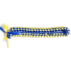 Ribbon Lei - Braided Necklace - Royal Blue & Yellow