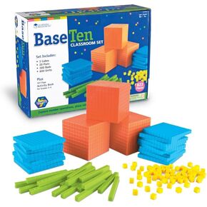 Learning Resources Brights Base Ten Classroom Set, 20-25 Students, 823 Piece Set, Ages 6+, 4.8 H x 15.6 L x 11.4 W