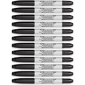 Sharpie Twin-Tip Permanent Markers, Ultra Fine and Fine Point, 12-Count (Black)